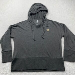 Johnnie-O Hoodie Sweatshirt Womens Medium Gray Long Sleeve Vanderbilt V Neck